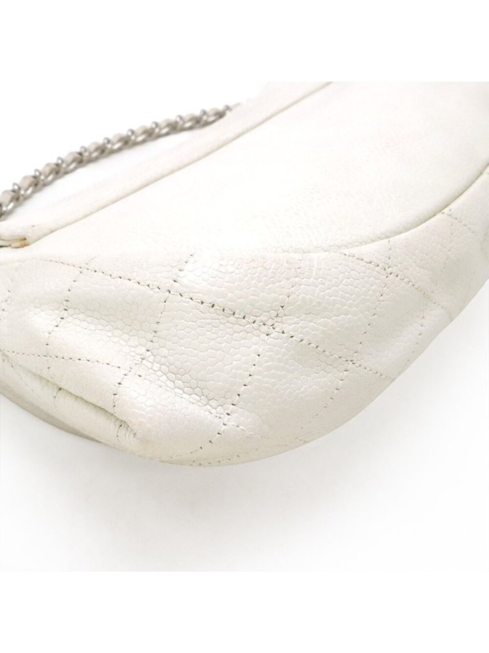 Chanel Half Moon CC Logo Chain Wallet Shoulder Bag Pochette Caviar Leather - Picture 3 of 8